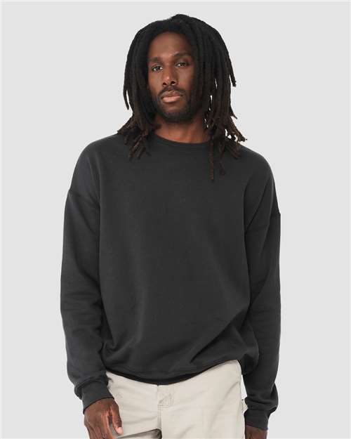 BELLA + CANVAS - Sudadera unisex de forro polar con hombros caídos y cuello redondo - 3945