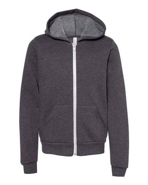 BELLA + CANVAS - Youth Sponge Fleece Full-Zip Hoodie Sweatshirt - 3739Y