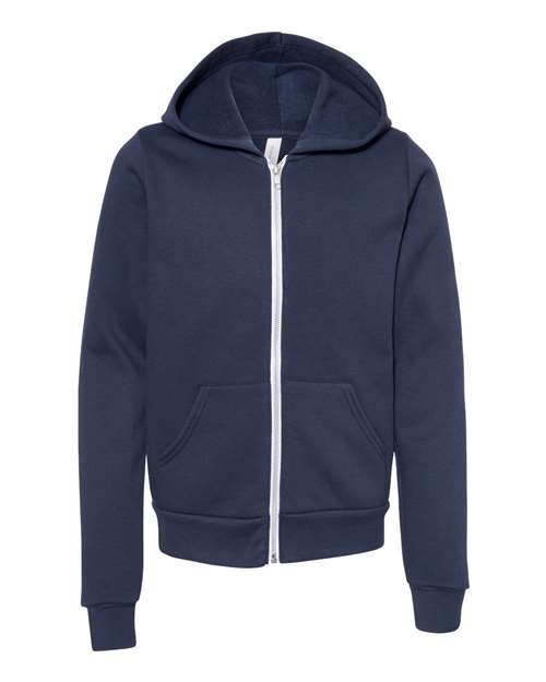 BELLA + CANVAS - Sudadera juvenil con capucha y cremallera completa de forro polar esponjoso - 3739Y
