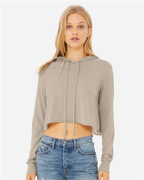 BELLA + CANVAS - Women’s Triblend Crop Long Sleeve Hoodie Tee - 8512
