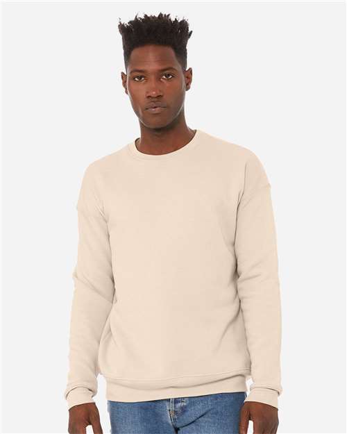 BELLA + CANVAS - Sudadera unisex de forro polar con hombros caídos y cuello redondo - 3945