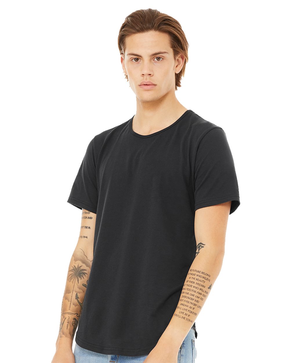 BELLA + CANVAS - Camiseta de jersey con dobladillo curvo para hombre - 3003