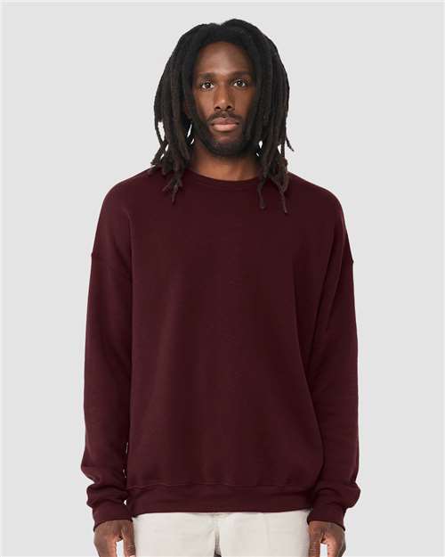 BELLA + CANVAS - Sudadera unisex de forro polar con hombros caídos y cuello redondo - 3945