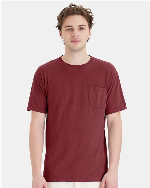 ComfortWash de Hanes - Camiseta unisex con bolsillo teñido - GDH150