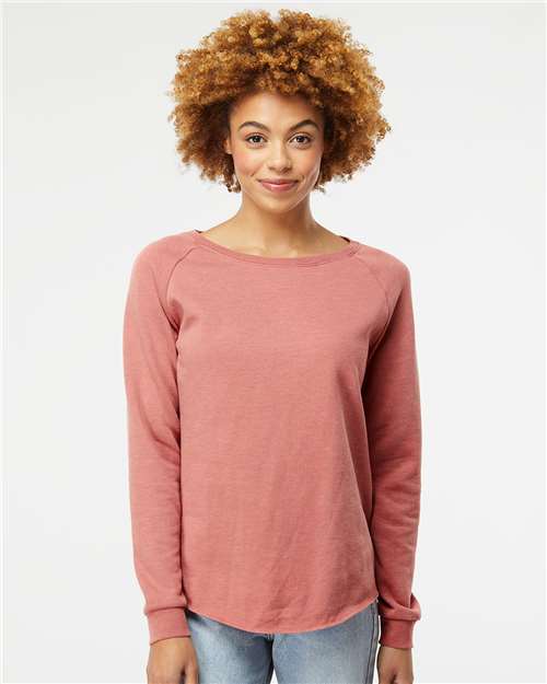 Independent Trading Co. - Sudadera de cuello redondo con lavado California Wave para mujer - PRM2000