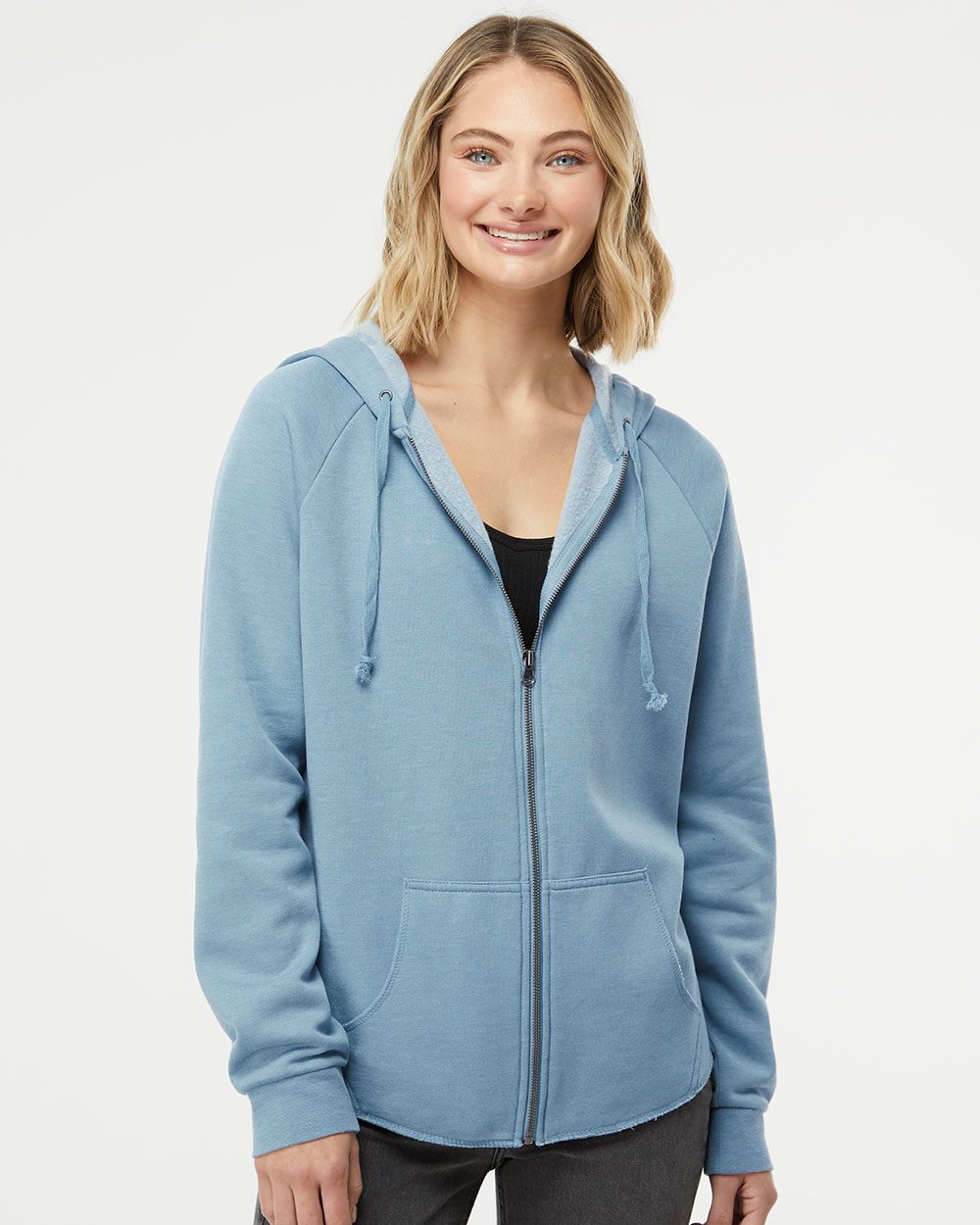 Independent Trading Co. - Sudadera con capucha y cremallera completa con lavado California Wave para mujer - PRM2500Z