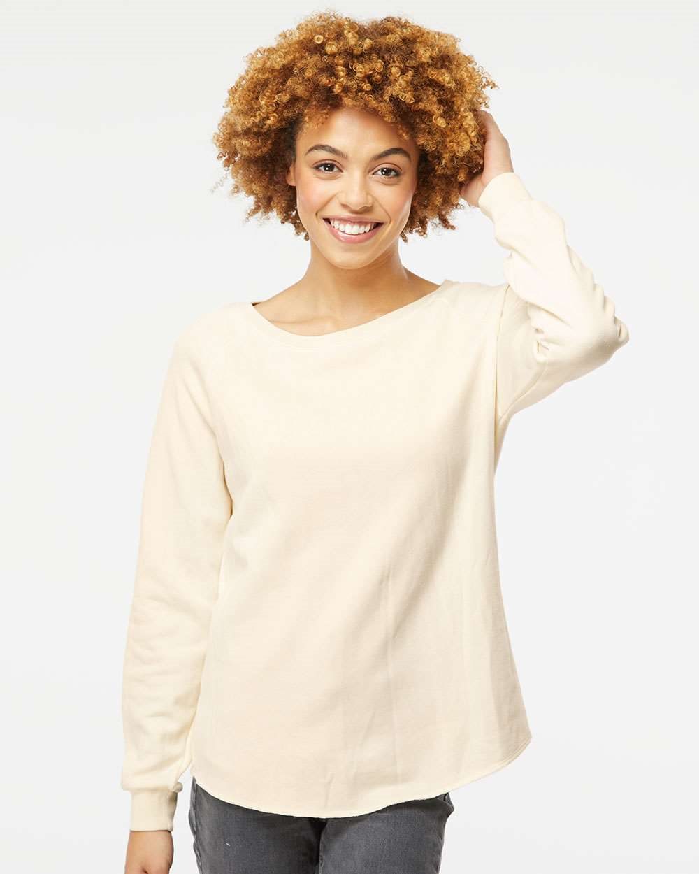 Independent Trading Co. - Sudadera de cuello redondo con lavado California Wave para mujer - PRM2000
