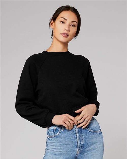 BELLA + CANVAS - Women's Crop Raglan Crewneck Sweatshirt - 7505