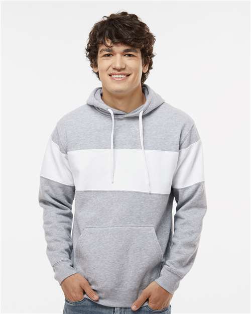 J. America - Men's Varsity Fleece Colorblocked Hooded Sweatshirt - 8644