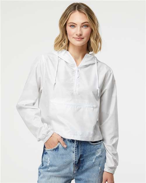 Independent Trading Co. - Chaqueta cortavientos ligera con cremallera de un cuarto para mujer - EXP64CRP