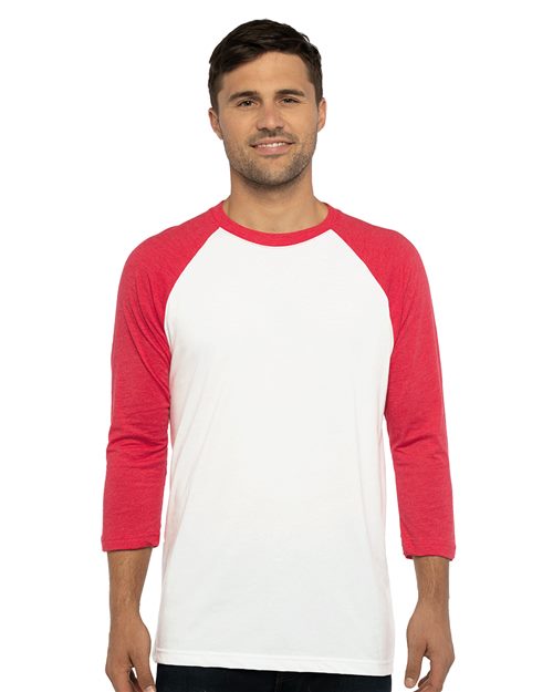 Next Level - Camiseta unisex CVC de manga tres cuartos raglán - 6251