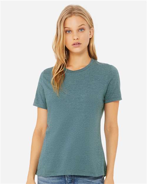 BELLA + CANVAS - Camiseta de corte relajado para mujer con tejido CVC jaspeado - 6400CVC