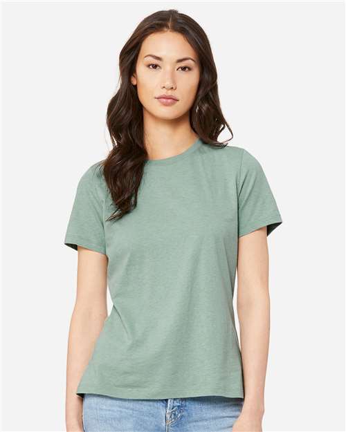BELLA + CANVAS - Camiseta de corte relajado para mujer con tejido CVC jaspeado - 6400CVC