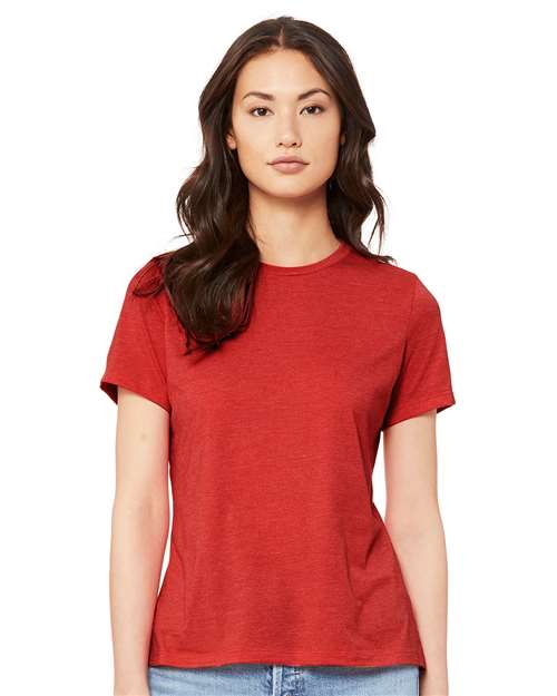 BELLA + CANVAS - Camiseta de corte relajado para mujer con tejido CVC jaspeado - 6400CVC