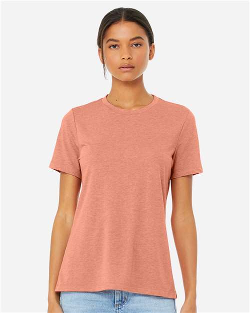 BELLA + CANVAS - Camiseta de corte relajado para mujer con tejido CVC jaspeado - 6400CVC