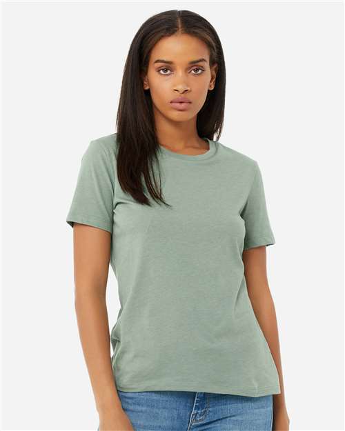BELLA + CANVAS - Camiseta de corte relajado para mujer con tejido CVC jaspeado - 6400CVC