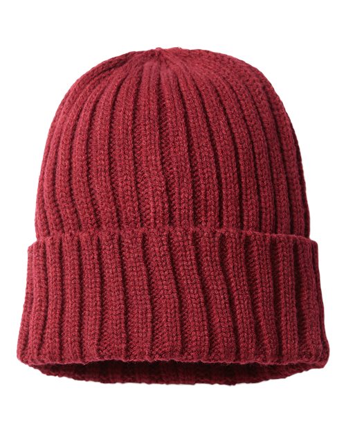 Atlantis Headwear - Gorro de punto trenzado sostenible con puños - SHORE