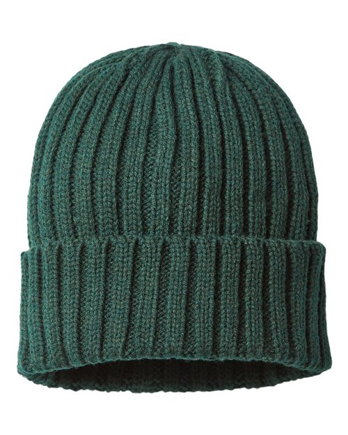 Atlantis Headwear - Gorro de punto trenzado sostenible con puños - SHORE