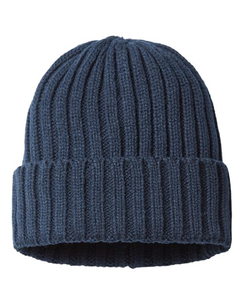Atlantis Headwear - Gorro de punto trenzado sostenible con puños - SHORE