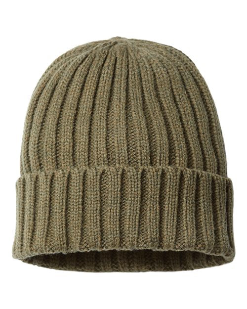 Atlantis Headwear - Gorro de punto trenzado sostenible con puños - SHORE