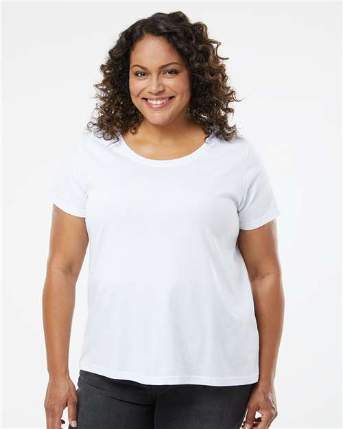 LAT - Women's Curvy Collection Fine Jersey Tee - 3816