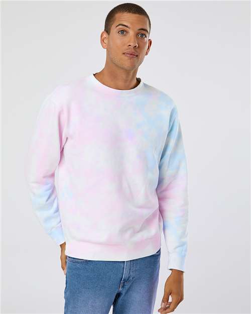 Independent Trading Co. - Unisex Midweight Tie-Dyed Crewneck Sweatshirt - PRM3500TD