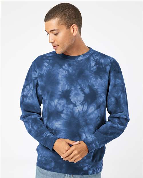 Independent Trading Co. - Unisex Midweight Tie-Dyed Crewneck Sweatshirt - PRM3500TD