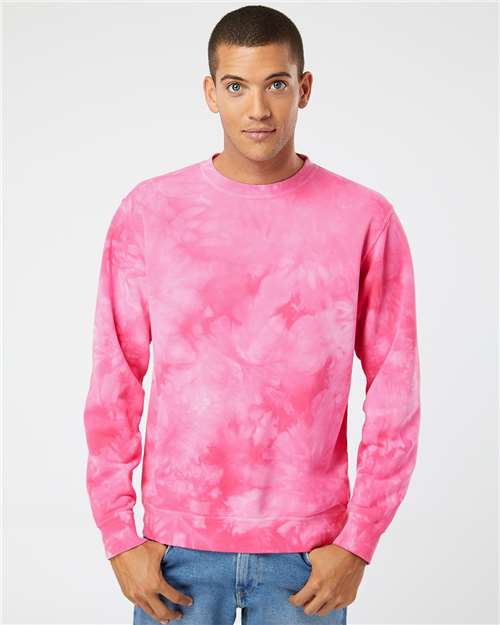 Independent Trading Co. - Unisex Midweight Tie-Dyed Crewneck Sweatshirt - PRM3500TD