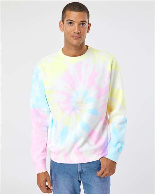 Independent Trading Co. - Unisex Midweight Tie-Dyed Crewneck Sweatshirt - PRM3500TD