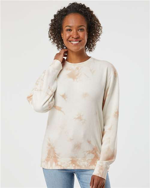 Independent Trading Co. - Unisex Midweight Tie-Dyed Crewneck Sweatshirt - PRM3500TD