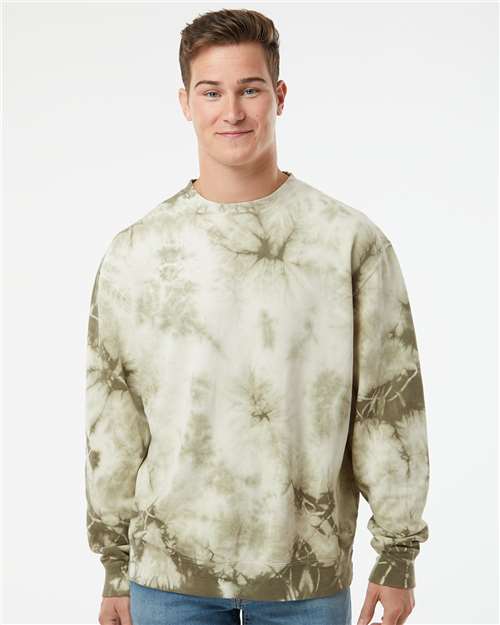 Independent Trading Co. - Unisex Midweight Tie-Dyed Crewneck Sweatshirt - PRM3500TD